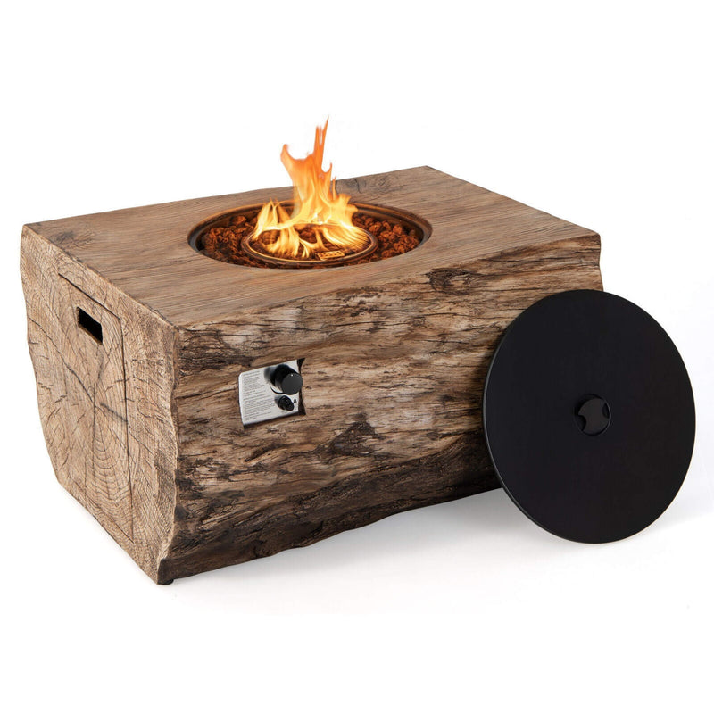 40" Rectangular Propane Fire Pit Table W/ Rocks & Gas Kit, 50K BTU (SAK21411)