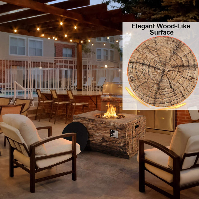 40" Rectangular Propane Fire Pit Table W/ Rocks & Gas Kit, 50K BTU (SAK21411)