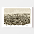 Vintage Map of Brandon, Vermont 1890
