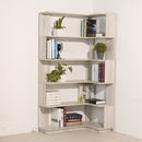 5-Tier L-Shaped Corner Bookshelf with 6 Open Shelves