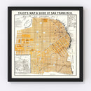 Vintage Map of San Francisco, California 1882