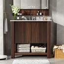 Modern Bathroom Vanity With Rectangle Ceramic Sink, Soft Closing Doors by HouseOfZazla