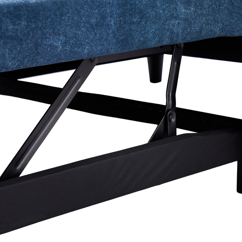 55.1" Pull Out Sleep Sofa Bed Loveseats Sofa Couch with Adjustable Backrest, Storage Pockets, 2 Soft Pillows, USB Ports for Living Room, Bedroom, Apartment, Office, Blue