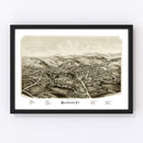 Vintage Map of Brandon, Vermont 1890