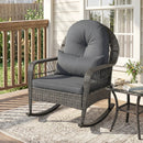 Patio Rattan Rocking Chair with Cushions - 400 LBS Capacity by LJGDeals