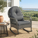 Patio Rattan Rocking Chair with Cushions - 400 LBS Capacity by LJGDeals