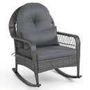 Patio Rattan Rocking Chair with Cushions - 400 LBS Capacity by LJGDeals