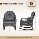 Patio Rattan Rocking Chair with Cushions - 400 LBS Capacity by LJGDeals