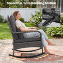 Patio Rattan Rocking Chair with Cushions - 400 LBS Capacity by LJGDeals