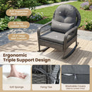Patio Rattan Rocking Chair with Cushions - 400 LBS Capacity by LJGDeals