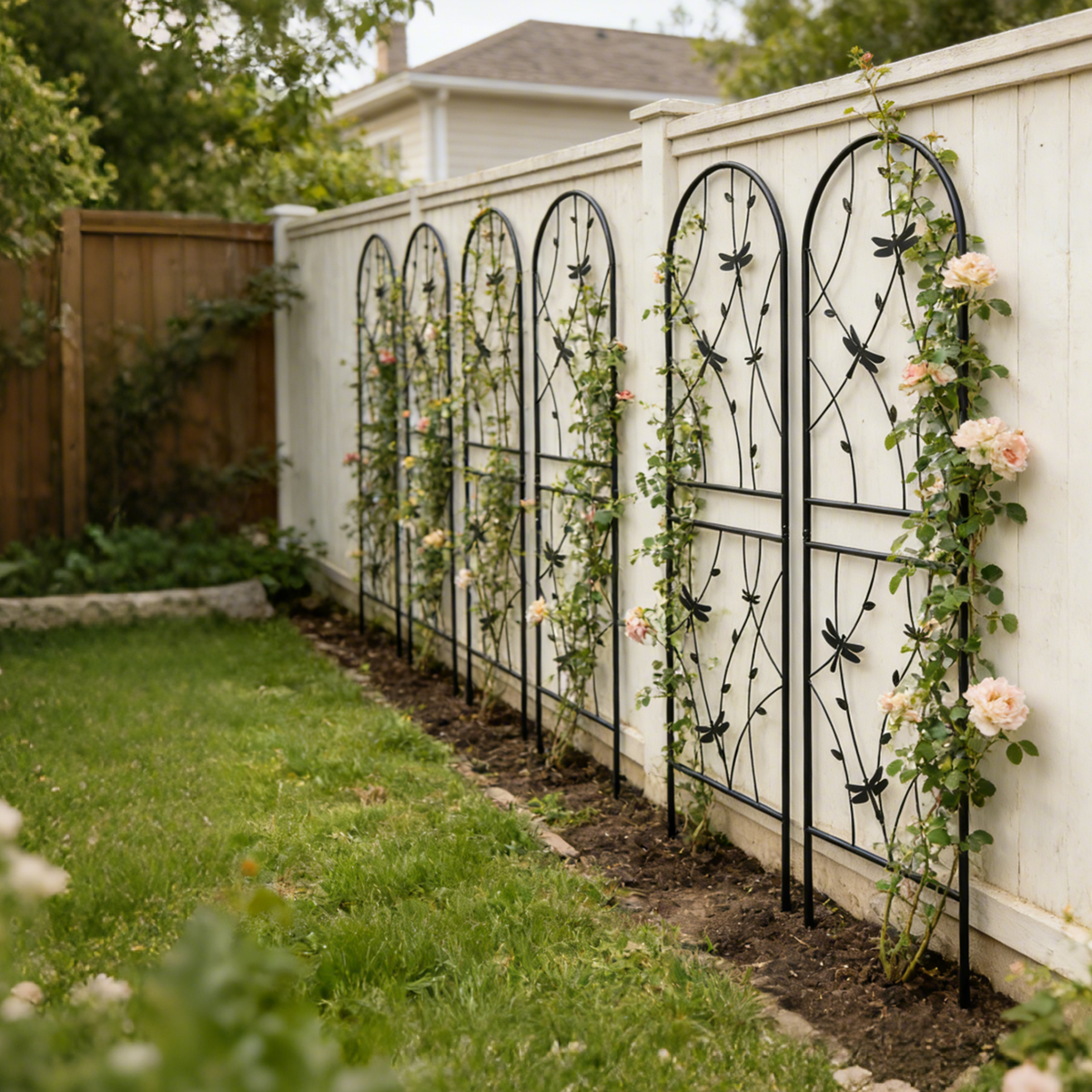 4 Pack Metal Garden Trellis for Climbing Plants, photo 6 of 10
