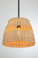 Essence - Single Lights Pendant With Shade - Black / Rattan by Unique Piece Furniture