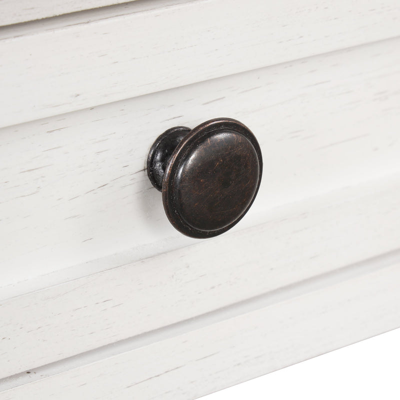 36" Farmhouse Pine Wood Console Table Entry Sofa Table with 4 Drawers & 1 Storage Shelf for Entryway Living Room Bedroom Hallway Kitchen (Antique White)