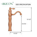One-Handle Copper Bathroom Vessel Faucet - AK40118A-C
