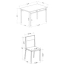 5 Piece Dining Set - Black