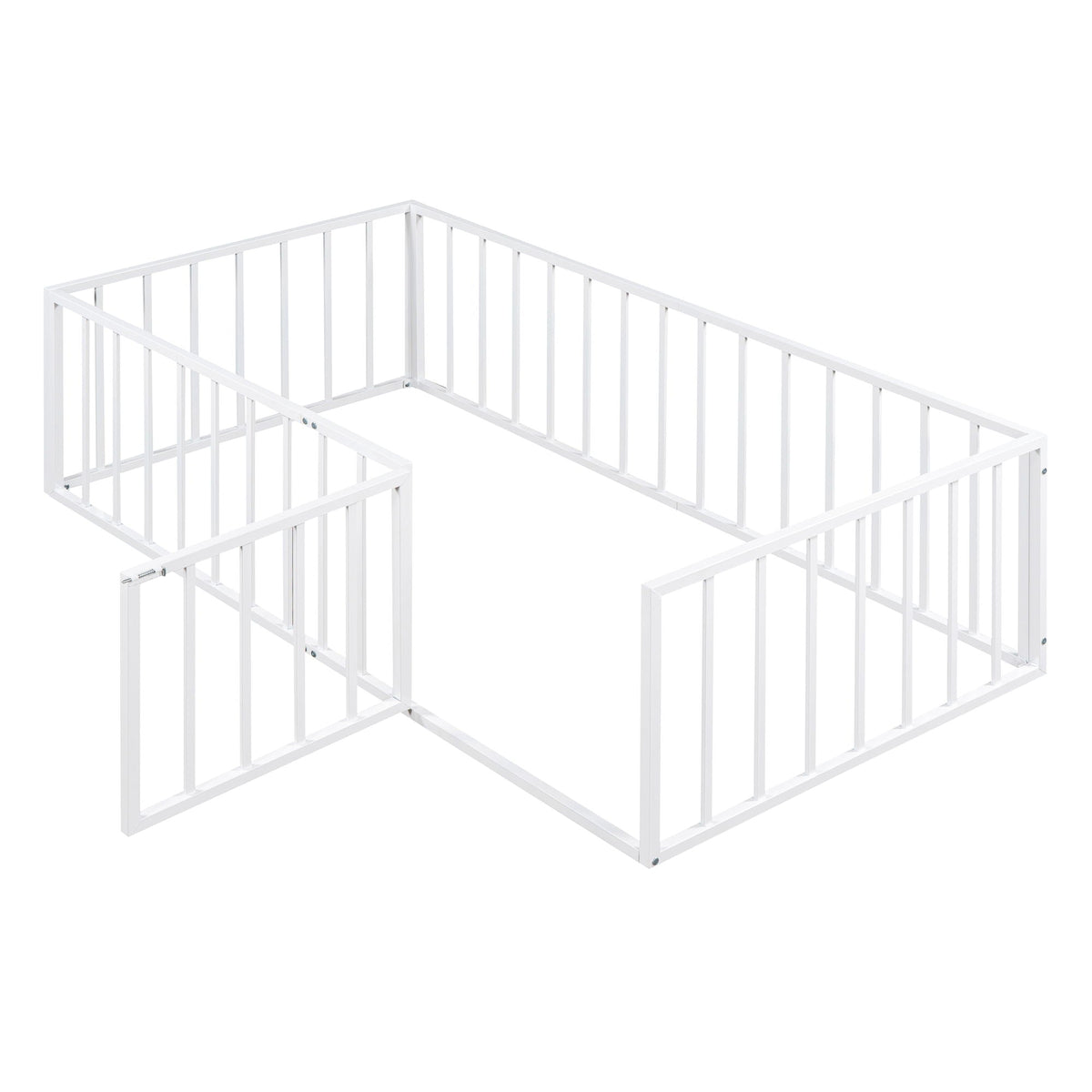 Metal Floor Bed Frame With Fence And Door, photo 24 of 40