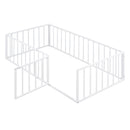 Metal Floor Bed Frame With Fence And Door by Unique Piece Furniture