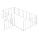 Metal Floor Bed Frame With Fence And Door by HouseOfZazla