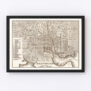 Vintage Map of Baltimore, Maryland 1846