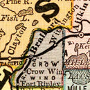 Vintage Map of Minnesota 1884