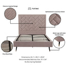 Crosby - Bed With Upholstered Headboard And Slats by HouseOfZazla