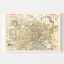 Vintage Map of St. Paul, Minnesota 1884