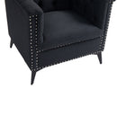 Accent Chair Living Room Chairs Single Sofa Chair,Arm Chairs with Linen Fabric, Mid Century Accent Arm Chairs Comfy Reading Lounge Club Armchair for Bedroom Office Study