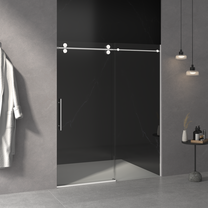 56"-60"W x 76"H Frameless Shower Door, photo 2 of 10