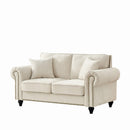 2 Seater Sofa With Rolled Arms, Tufted Upholstered Couch by Unique Piece Furniture