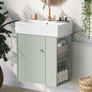 Modern Floating Bathroom Vanity With Ceramic Basin Perfect For Small Bathrooms by Unique Piece Furniture