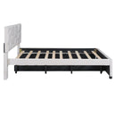 Upholstered Platform Bed With Brick Pattern Headboard And Twin Long Size Trundle by HouseOfZazla