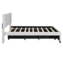 Upholstered Platform Bed With Brick Pattern Headboard And Twin Long Size Trundle by Unique Piece Furniture