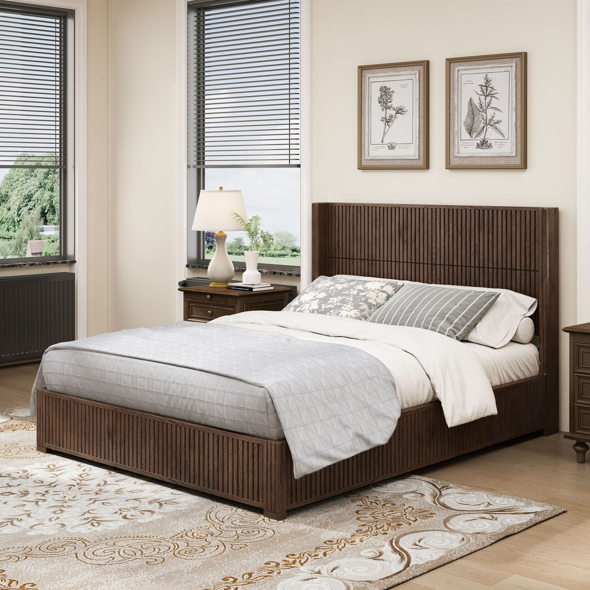Platform Bed Frame With Headboard, Floor Standing Design, photo 20 of 40