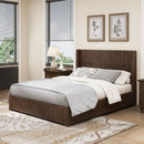 Platform Bed Frame With Headboard, Floor Standing Design by HouseOfZazla