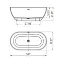 Small Size Stone Resin Solid Surface Oval Shape Freestanding Bathtub For The Bathroom - Matte White by HouseOfZazla