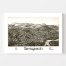 Vintage Map of Brattleboro, Vermont 1886
