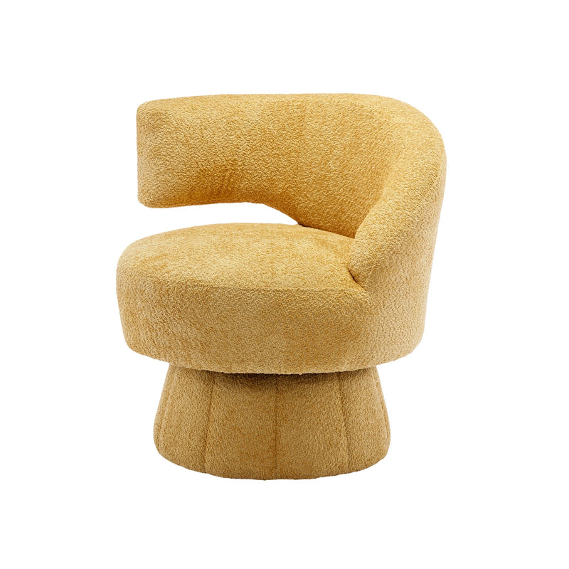 360 Degree Swivel Cuddle Barrel Accent Chairs, Round Armchairs with Wide Upholstered, Fluffy Fabric Chair for Living Room, Bedroom, Office, Waiting Rooms