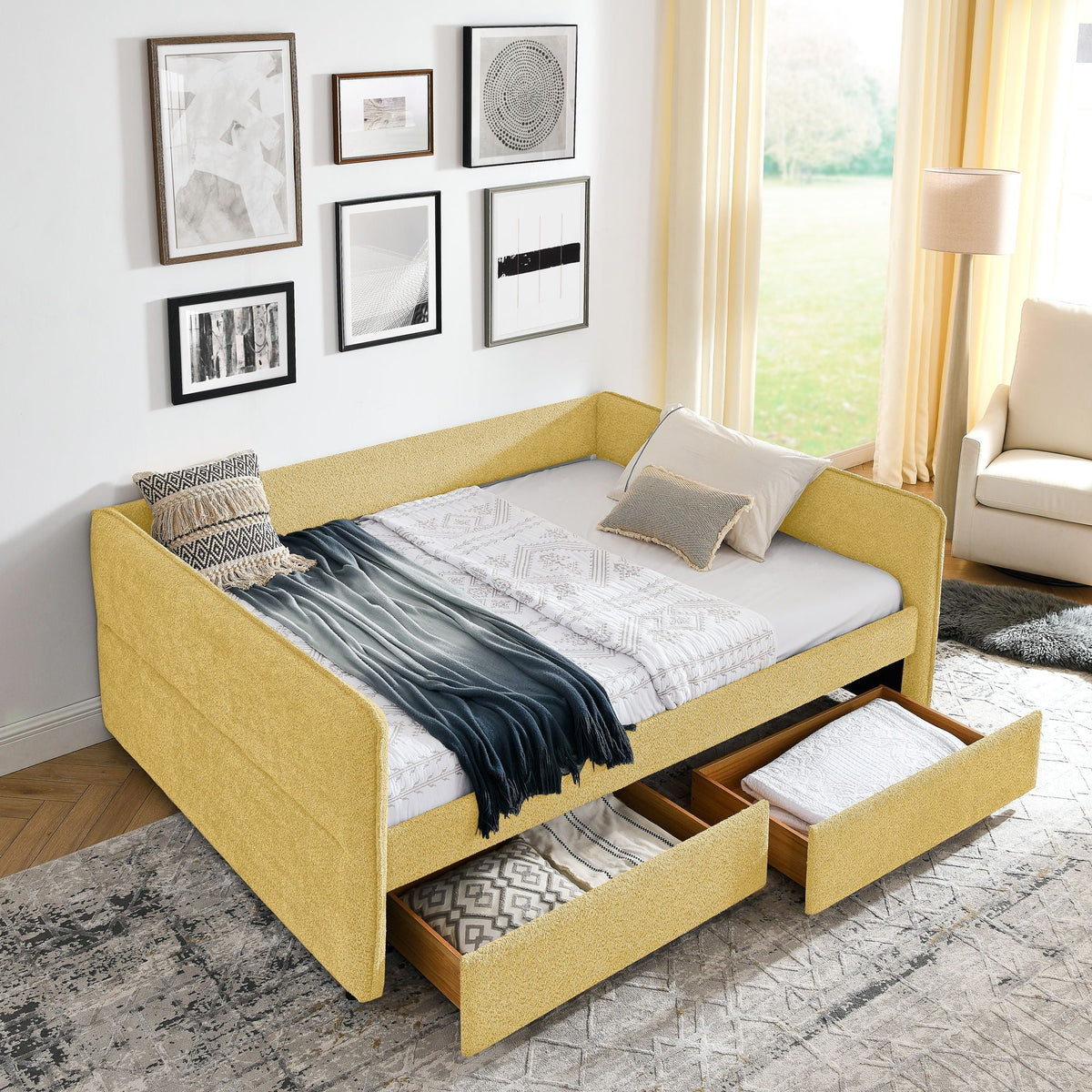 Upholstered Daybed & 2 Drawers, photo 9 of 17