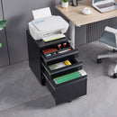 Contemporary 3 Drawer Mobile Filing Cabinet With Lock, Metal Office Storage For Legal / Letter Size by Unique Piece Furniture