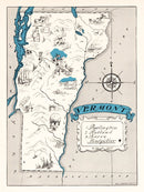 Vintage Map of Vermont 1931
