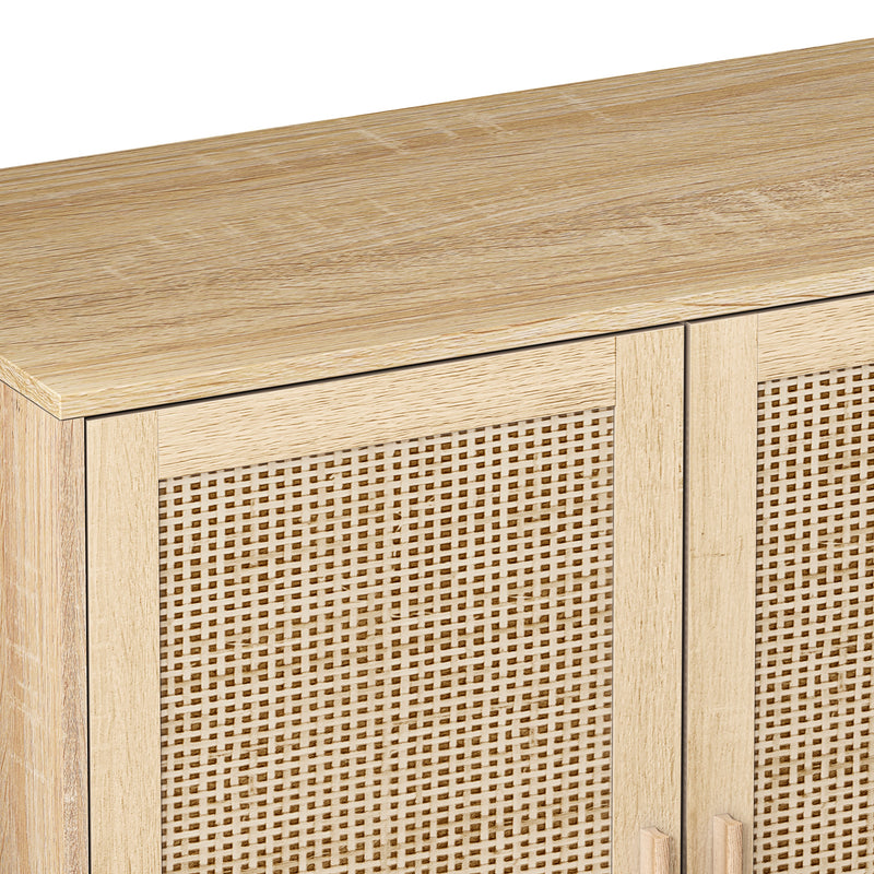 Walker Edison | 4-Door Rattan Storage Sideboard TV Stand