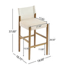 28.5'' Modern Solid Wood Bar Stool with Polyester Cushion - Set of 2 by HouseOfZazla
