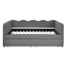 Gingham Daybed With USB Charging Port, Wave-Shaped Design