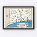 Vintage Map of Connecticut 1931