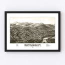 Vintage Map of Brattleboro, Vermont 1886