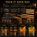 AR15 Whiskey Gun Decanter Flag Set - 1000ml Rifle & Pistol Set