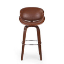 Lumos Mid Century Modern Upholstered Swivel Barstool by HouseOfZazla