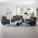 Taddeo - Power Motion Loveseat With Console, Speaker, USB, Wireless Charger & LED - Dark Gray by Unique Piece Furniture