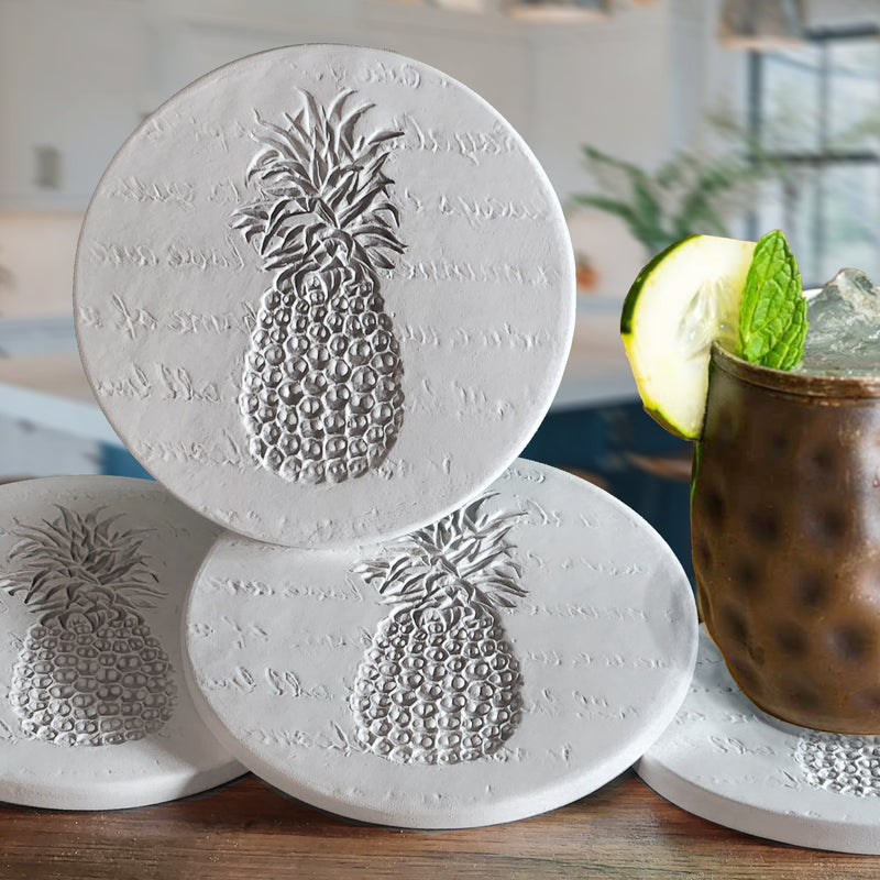Pineapple Drink Coasters, installed in a room