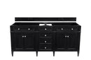 James Martin Brittany 72" Double Bathroom Vanity, Black Onyx
